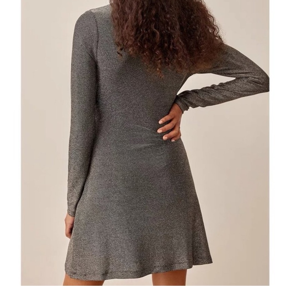 Reformation Gray Sparkly Riley Mini Dress - Picture 3 of 9